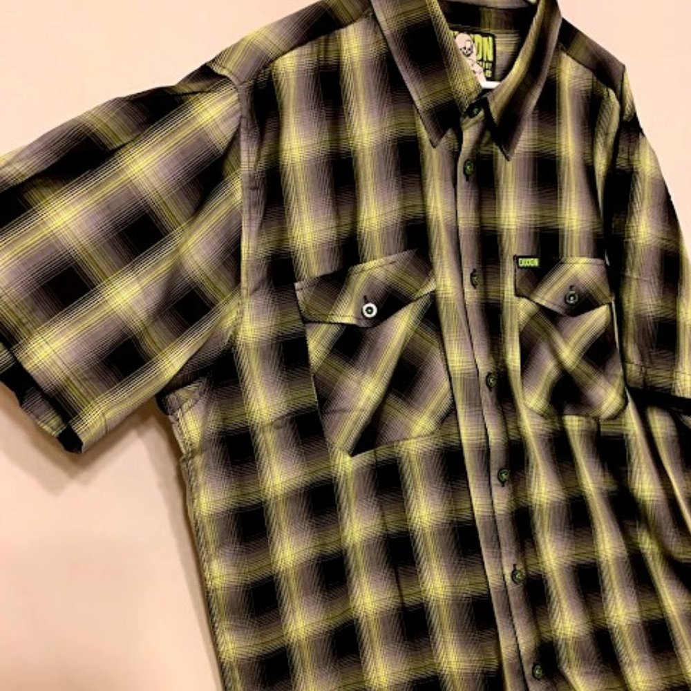 Men's Dixxon The "Ace" Short-Sleeve Button-Up Plaid Bamboo Shirt